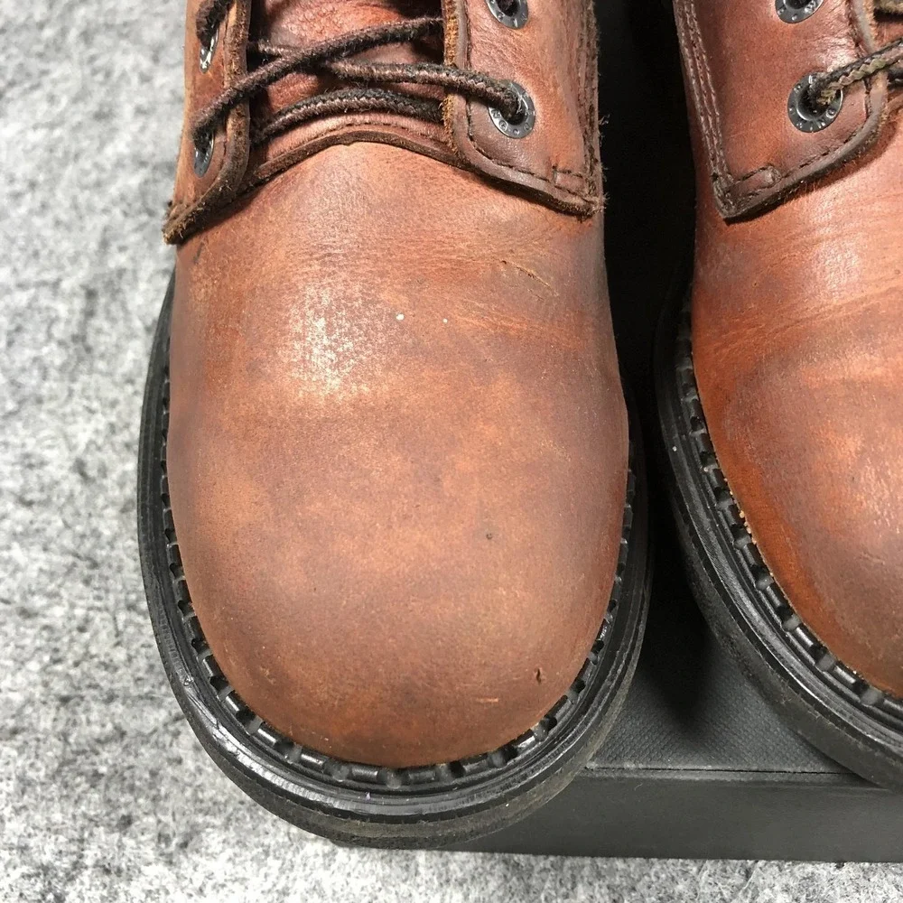 Vintage 2007 Red Wing EH Work Boots Mens 8D Brown Leather USA Made Lace Up